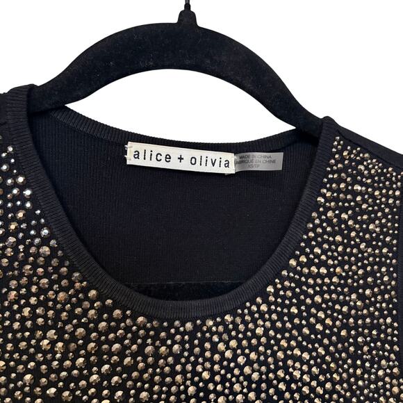 Alice + Olivia Black Silver Darina Embellished Tank Mini Dress Size XS - Picture 5 of 8